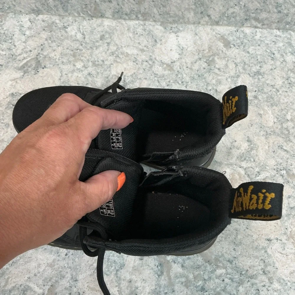 Dr. Martens Combs J Boots Size 4M 5L Black Nylon Tactical Side Zip Combat Boot